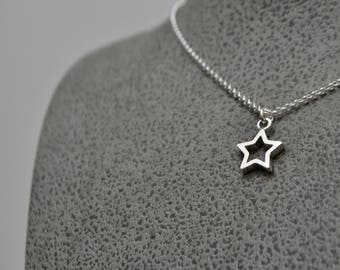 Silver Star Necklace, Tiny Everyday Star Necklace Jewelry, 925 Sterling Silver Dainty Star Necklace, Cute Children Bridesmaids Jewelry