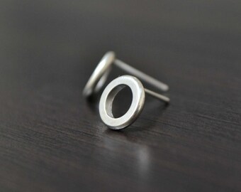 Geometriska cirkelörhängen, minimalistiska enkla örhängen, 925 sterlingsilver, geometriska smycken för vardagsbruk