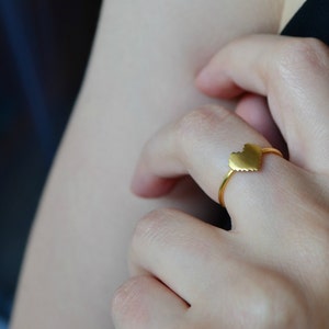 14K Gold Pixel Heart Ring Video Game Jewelry Ring