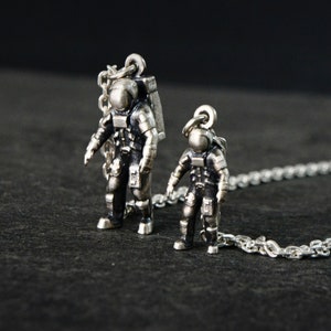 Astronaut Necklace Science Astronomy Space Moon Apollo 11 Jewelry Gift 925 Sterling Silver