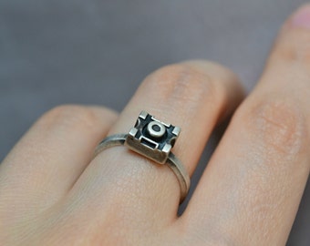 Futuristic Robot Ring 925 Sterling Silver Ring Steampunk Cyberpunk Transformers Ring Jewelry