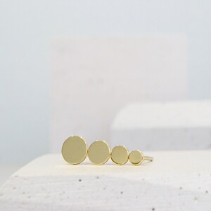 Circle 14K Gold Earrings Minimalist Dainty Circle 14K Gold Jewelry Geometric Everyday Jewelry image 3