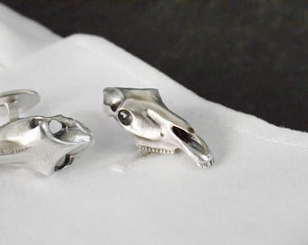 Gemelos de calavera de caballo, gemelos ecuestres, gemelos de boda de vaquero occidental, plata de ley 925