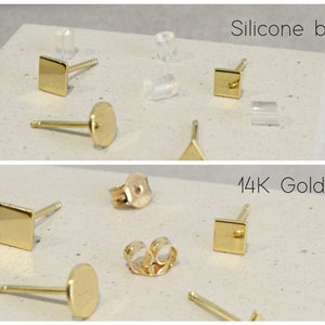 Circle 14K Gold Earrings Minimalist Dainty Circle 14K Gold Jewelry Geometric Everyday Jewelry image 8