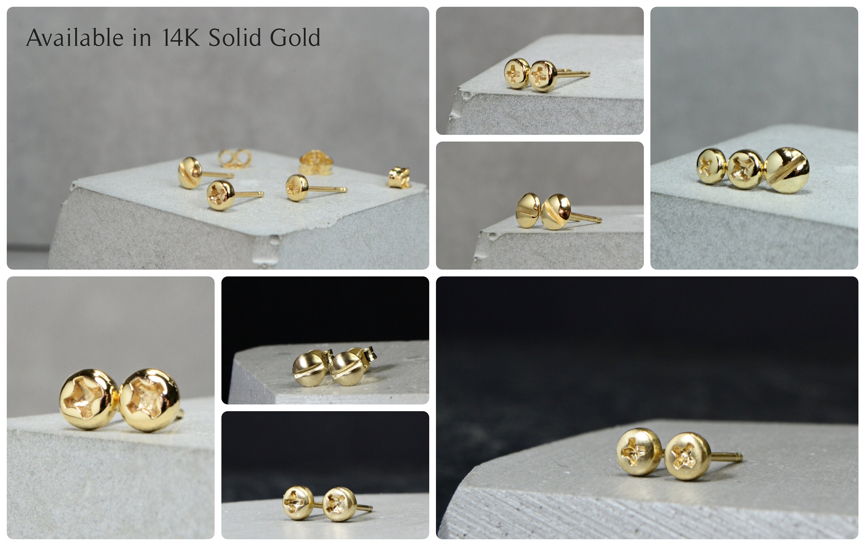 Screw Post Earrings Unisex Phillips Screw Stud Earrings Etsy