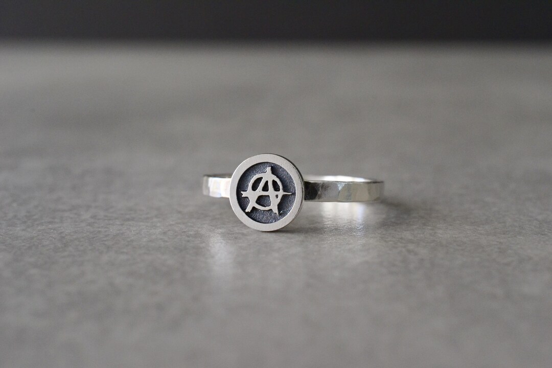 Anarchy Stackable Ring | 925 Silver Punk Rock Antifa Jewelry, Edgy ...