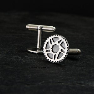 Bicycle Gear Cufflinks Biker Bike Cufflinks Cyclist Men's Industrial Steampunk Gear Bicycle Jewelry image 4