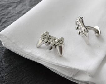 Video Game Controller Cufflinks, Geek Nerd Gamer Wedding Cufflinks, Wedding Groomsmen Gift, 925 Sterling Silver
