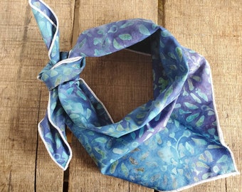 Blue Batik Dog Bandana Personalized Bandanna South West Bandana Dog Bandana tie dye Dog Scarf