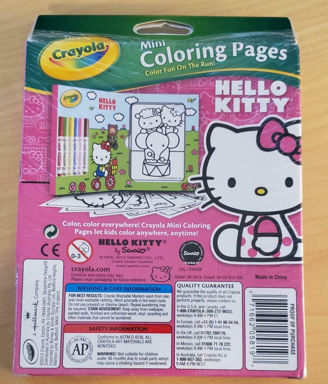 Crayola Hello Kitty Mini 80 Coloring Pages 6 Mini Washable | Etsy