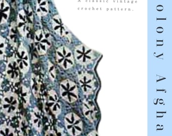 Colony Afghan Vintage Crochet Pattern | Modern Afghan Pattern | Crochet Afghan Pattern | Digital Download