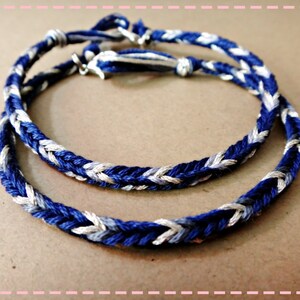 Handmade Couples Matching Bracelets Dark Navy Blue & Silver Color BFF Friendship Bracelet Couple Love Bracelets Pulsera de Pareja Set of 2