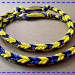 Couples Matching Love Bracelets Yellow Banana and Blue Handmade BFF Friendship Bracelet Couple Bracelet Pulsera de Pareja Set of 2