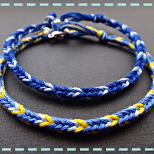 Pulseras de pareja a juego Pulsera de la amistad Pulseras de pareja Azul Amarillo Juego de 2