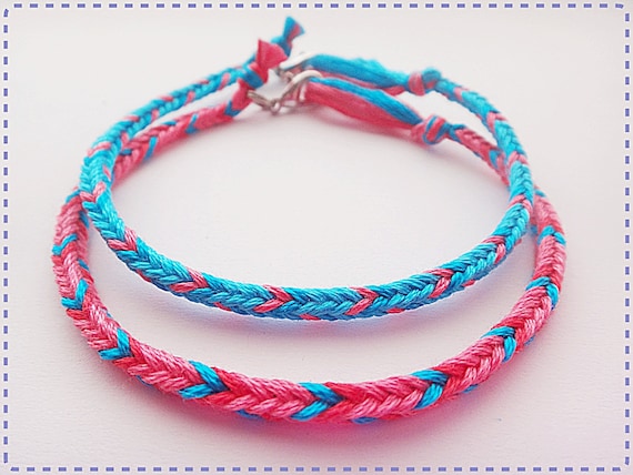 Pink and blue shop friendship bracelet