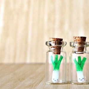 Hatsune Miku Set Smily Leek in a bottle Matching Couples Necklace Keychain Bottle Charm Set