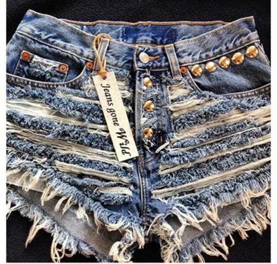 super frayed denim shorts