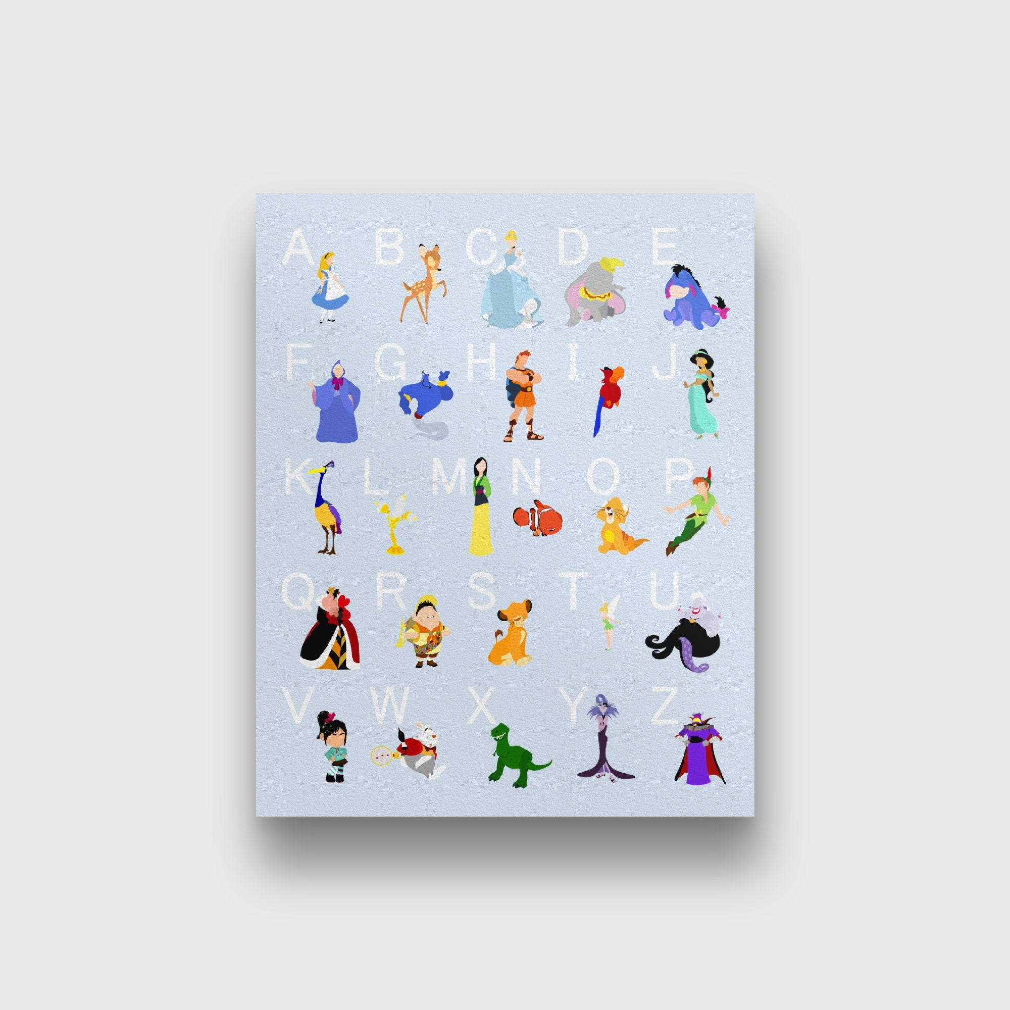 Disney Alphabet Poster Disney Minimalist Poster Mulan up Etsy