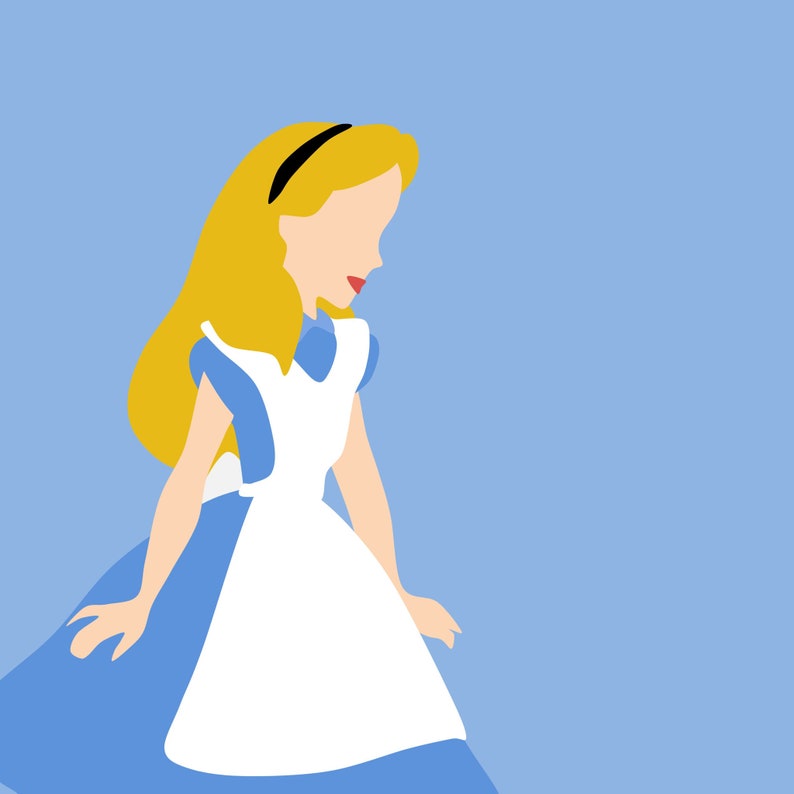 Alice in Wonderland Minimalist Poster Wonderland Character - Etsy