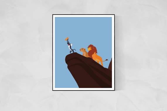 Pride Rock Minimalist Poster Disney Poster Lion King Etsy