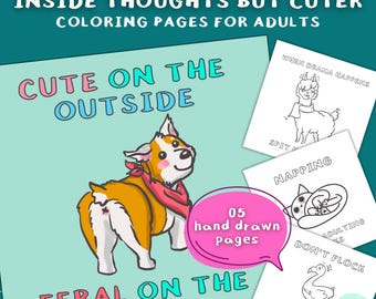 Snarky Animal Coloring Pages: Funny Swear Word Quotes (Printable PDF Download)