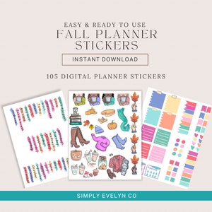 Autumn Digital Stickers, Digital Planner Stickers, STICKER BOOK for GOODNOTES, Pre-cropped Digital Stickers, Digital Icon Stickers, fall