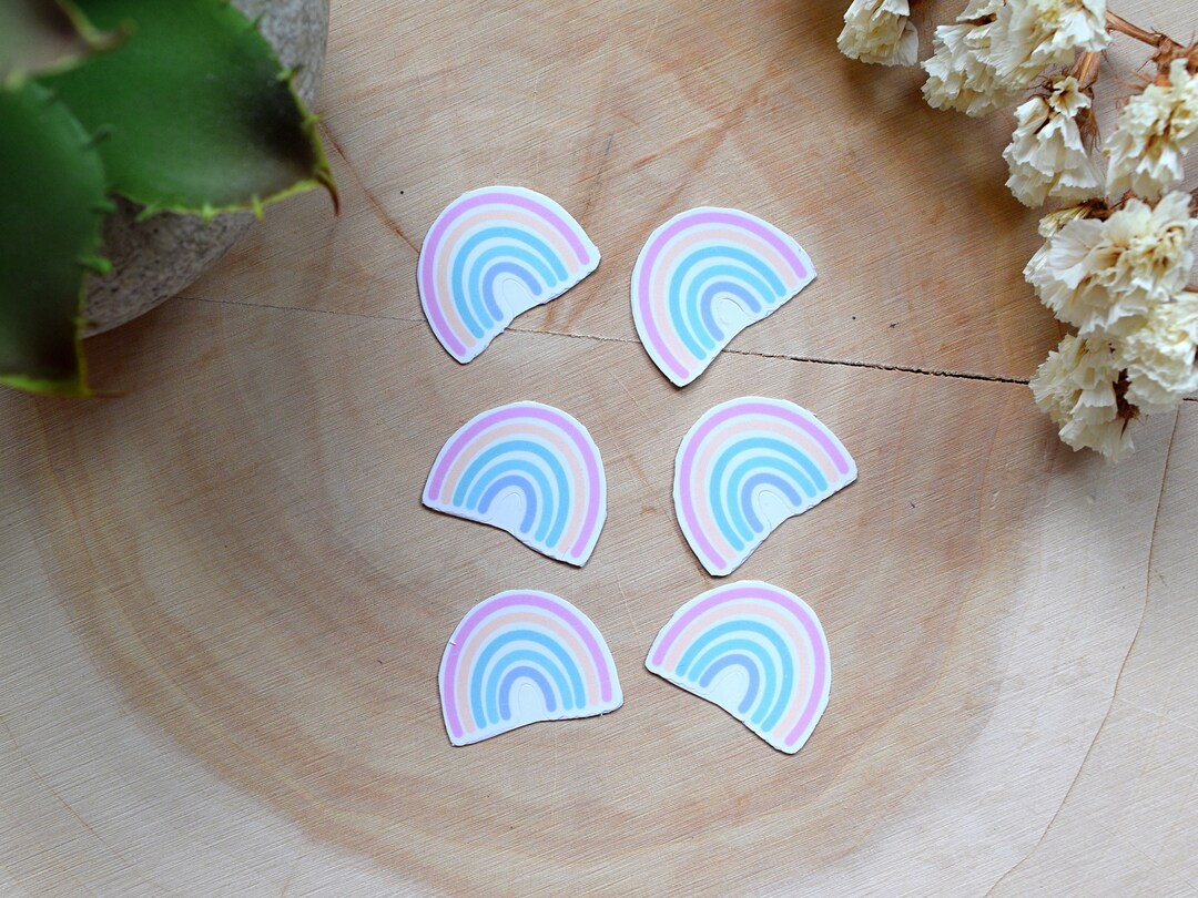 Mini Pastel Rainbow Stickers Cute Water Bottle Sticker - Etsy
