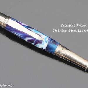 Handgedraaide Hemels Prisma Diamondcast Roestvrij Staal Liberty Pen