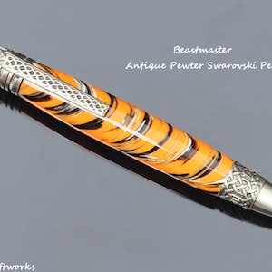 Stylo Beastmaster Swarovski en étain antique
