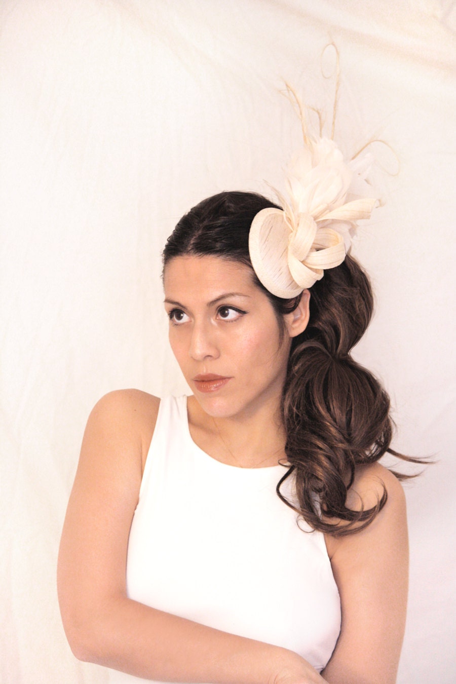 Ivory Bridal Wedding Fascinator 