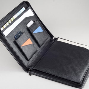 Black Leather Zipper Portfolio Case for Microsoft Surface - Etsy