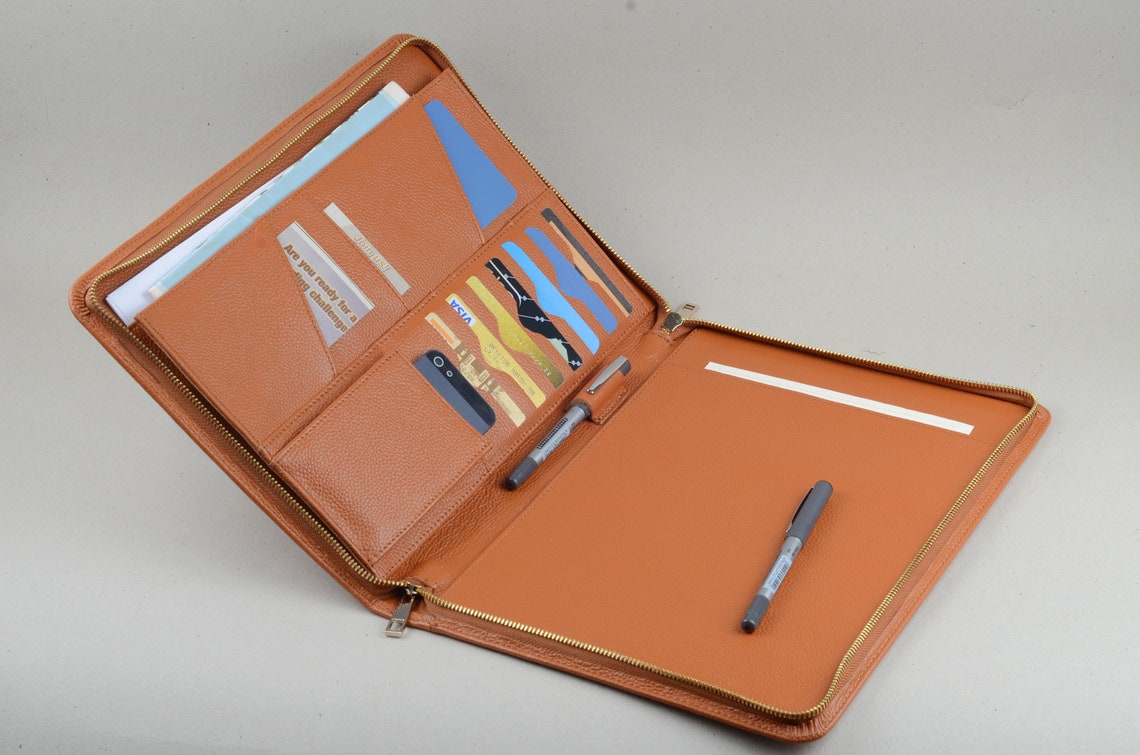 A4 Size Paper Writing Folio Case With Zipper Around Cover Etsy