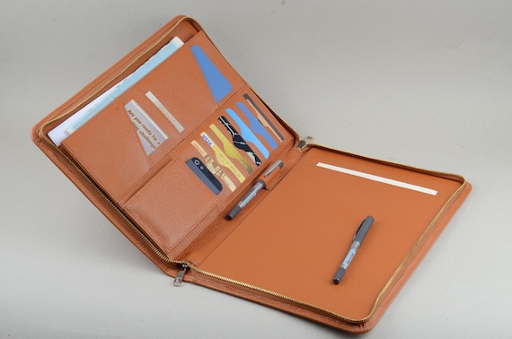 レザービジネスiPadジッパーフォルダー多機能会議ドキュメントホルダー