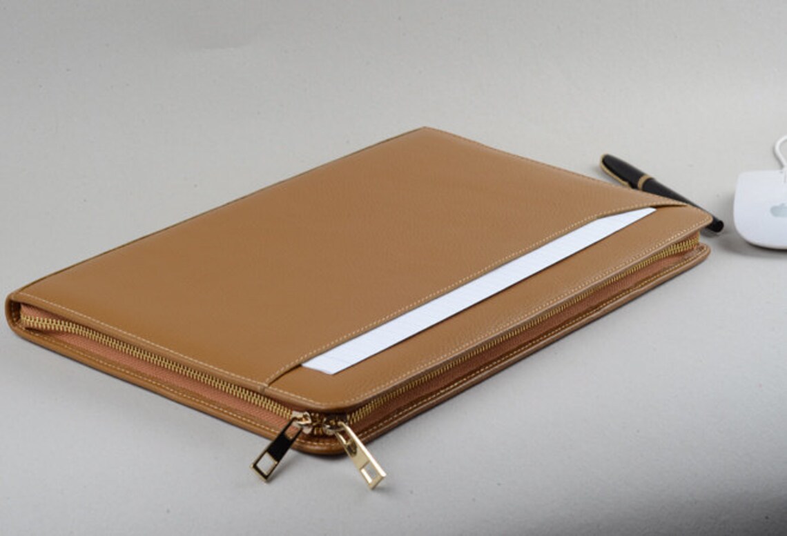 MACBOOK 12 Inch Business Portfolio Case With Leather Zipper Etsy
