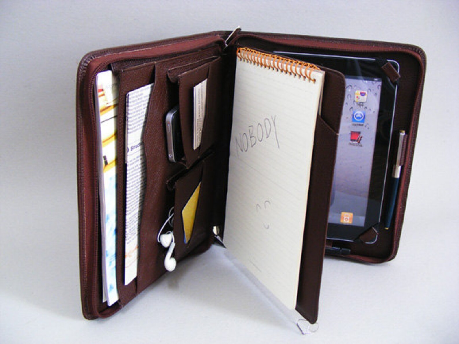 Ipad Leather Briefcaseipad Pro Portfolio Case With Iphone Etsy