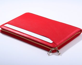 Rote Ledertasche für MacBook Air: Business Portfolio