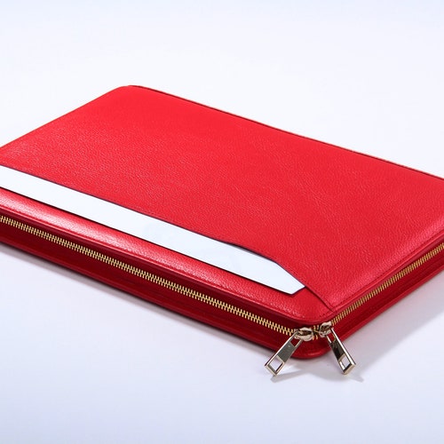 Macbook Air Leather Zipper Portolio Casesleeve Briefcase With Etsy