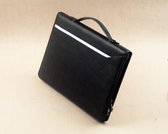Leather Macbook Pro Sleeve: Business Folio Case with Handle
