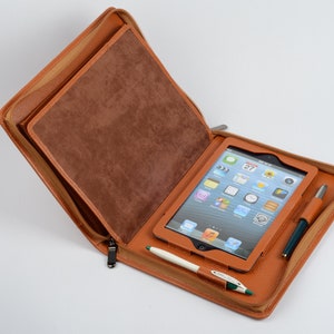 Étui portefeuille pour iPad mini, porte-documents professionnel bloc-notes A5 pour iPad mini avec support pour ordinateur portable, mini iPad Protect et poches iPhone pour iPad mini