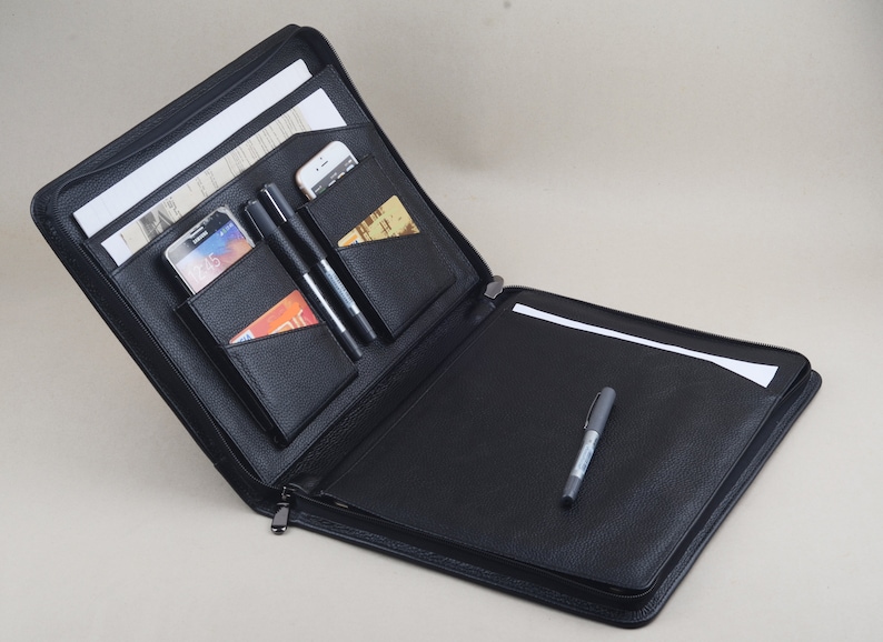 Ipad Pro Leather Portfolio Case With A4 Size Notepad Etsy