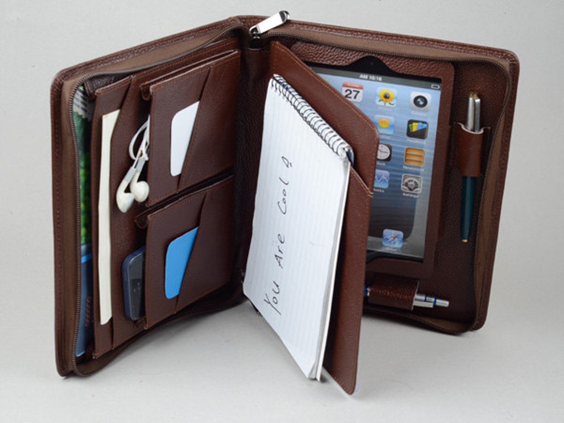 Ipad Mini Leather Business Portfolio Case With Notepad With Etsy UK