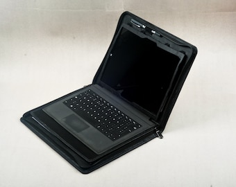 Cowhide Leather Surface Pro Folio Case with Handle & Kickstand