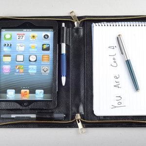 iPad Mini Läderfodral: A5 Anteckningsblock med dragkedja bild 5