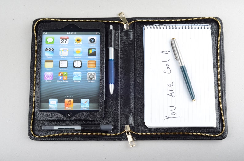 IPad Mini Leather Portfolio Case with Writing Paper PadiPad Etsy