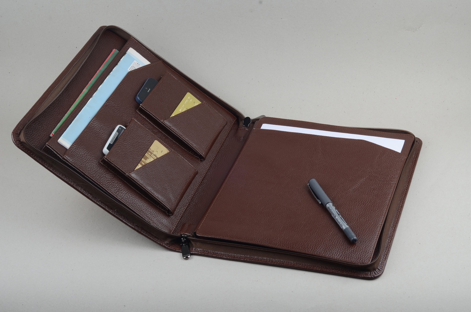 Surface Leather Business Zipper Portfolio Carrying Case for - Etsy