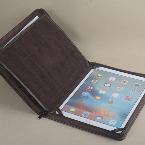 Ipad Pro Leather Portfolio Case With A4 Size Notepad Etsy