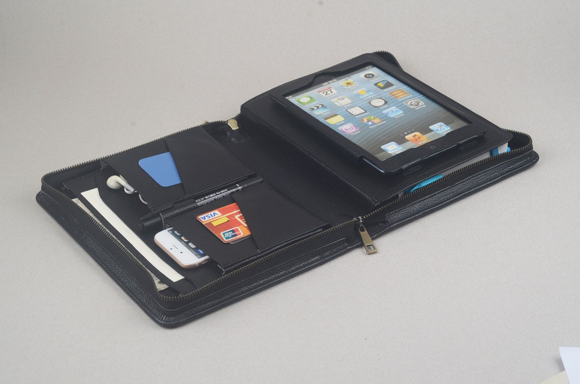 Ipad Mini Leather Briefcase With A5 Junior Notepadipad Mini Etsy