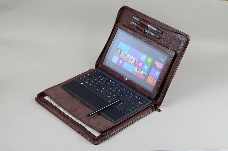 Coffee Microsoft Surface Zipper Briefcase with Surface Pro Etsy