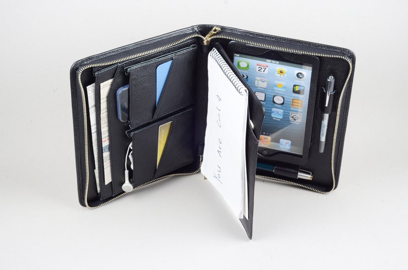 Ipad Mini Leather Briefcase With Junior A5 Notepad and Iphone Etsy