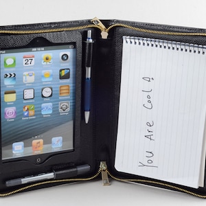 iPad Mini Läderfodral: A5 Anteckningsblock med dragkedja bild 2